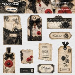 JIANWU Vintage Lace Plant Flower Label Landscape Material Collage Scrapbooking Sticker Creative DIY Journal Stationery