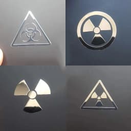 Nuclear Radiation Danger Warning Biochemical Radiation Metal Stick Mobile Phone Tablet Laptop Personality Metal Sticker