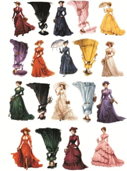 Cute Victorian Period Dress Ladies Stickers Self-made Fashion Girl Scrapbooking /Decorative /DIY Craft Photo Album