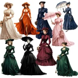 Cute Victorian Period Dress Ladies Stickers Self-made Fashion Girl Scrapbooking /Decorative /DIY Craft Photo Album