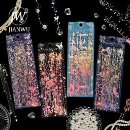 JIANWU Moonlight Tadal Night Series Vintage Star Flower Chain Landscape Material Collage PET Sticker Creative Journal Stationery