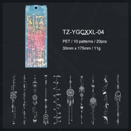 JIANWU Moonlight Tadal Night Series Vintage Star Flower Chain Landscape Material Collage PET Sticker Creative Journal Stationery
