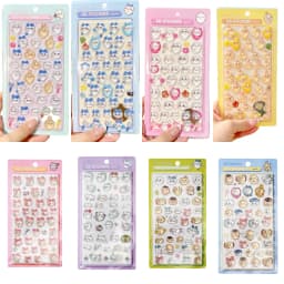Jiyikawa 3D Cute Relief PVC Crystal Waterproof Stickers DIY Scrapbook Laptop Cute Bonbon Drop Seal Children Gift ボンボン ドロップシール