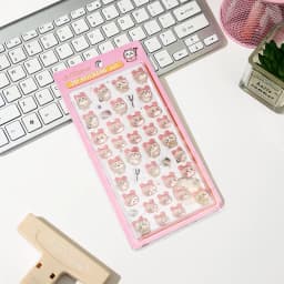Jiyikawa 3D Cute Relief PVC Crystal Waterproof Stickers DIY Scrapbook Laptop Cute Bonbon Drop Seal Children Gift ボンボン ドロップシール