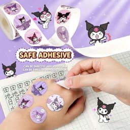 Sanrio Kuromi Stickers, Waterproof Roll Paper Stickers, Cinnamon Dog and My Melody Cartoon Waterproof Stickers