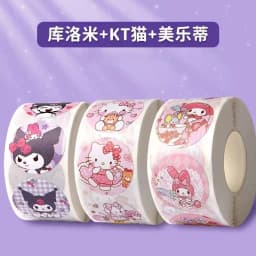 Sanrio Kuromi Stickers, Waterproof Roll Paper Stickers, Cinnamon Dog and My Melody Cartoon Waterproof Stickers