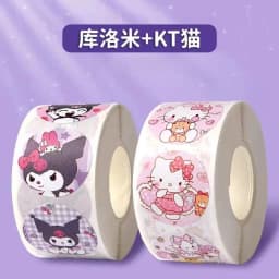 Sanrio Kuromi Stickers, Waterproof Roll Paper Stickers, Cinnamon Dog and My Melody Cartoon Waterproof Stickers