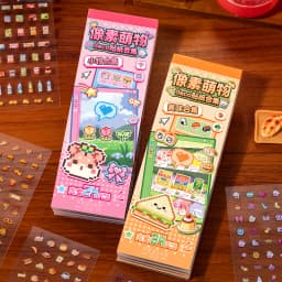 TIANZI 24/48Pcs Cute Die-Cut Stickers Book Aesthetic Stationery for DIY Scrapbook Phone Case Collage Decoration Material