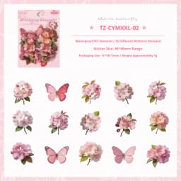 JIANWU Vintage Butterfly Flower Birds Maple Leaf Landscape Material Collage Scrapbooking PET Sticker Creative Journal Stationery