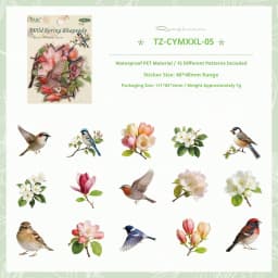 JIANWU Vintage Butterfly Flower Birds Maple Leaf Landscape Material Collage Scrapbooking PET Sticker Creative Journal Stationery