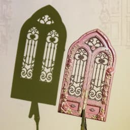 Journal GO 10pcs Garden Flower Gate Embossed Stickers 3D Wood Paper Floral Iron Gate Decal for Journaling Scrapbooking Card DIY