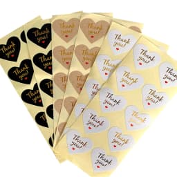 1000 Pcs/lot Cute Gilding Gold Heart Thank You Handmade Cake Packaging Sealing Label Kraft Sticker Baking DIY Gift Stickers