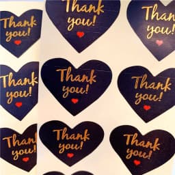 1000 Pcs/lot Cute Gilding Gold Heart Thank You Handmade Cake Packaging Sealing Label Kraft Sticker Baking DIY Gift Stickers