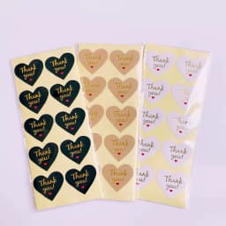 1000 Pcs/lot Cute Gilding Gold Heart Thank You Handmade Cake Packaging Sealing Label Kraft Sticker Baking DIY Gift Stickers