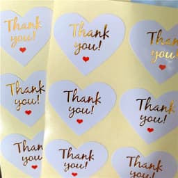 1000 Pcs/lot Cute Gilding Gold Heart Thank You Handmade Cake Packaging Sealing Label Kraft Sticker Baking DIY Gift Stickers