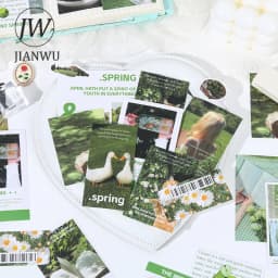 JIANWU Vintage Season Scene Landscape Material Collage Scrapbooking Sticker Creative DIY Journal Stationery