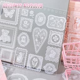 20pcs Vintage Lace Die Cut Sticker Set, Japanese Style Aesthetic Scrapbooking Stickers, Creative Journal Decoration Supplies