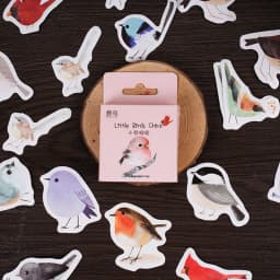 46Pcs Kawaii Little Bird Chirp Cartoon Animal Hand Account DIY Stickers Cute Stationery for Students Box Labels
