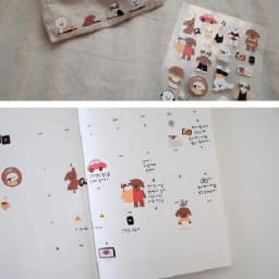 Korean Import Suatelier Teddy Puppy Decorative Stationery Stickers Scrapbooking DIY Diary School Supplies 1096