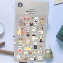 Korean Import Suatelier Teddy Puppy Decorative Stationery Stickers Scrapbooking DIY Diary School Supplies 1096