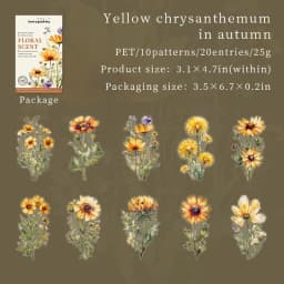 JIANWU 20 Sheets Floral Scent Series Vintage Flower Landscaping Material Collage PET Sticker Creative DIY Journal Stationery