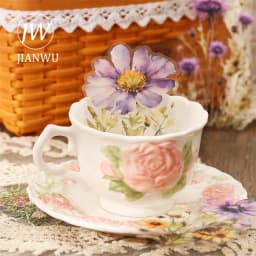 JIANWU 20 Sheets Floral Scent Series Vintage Flower Landscaping Material Collage PET Sticker Creative DIY Journal Stationery