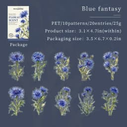 JIANWU 20 Sheets Floral Scent Series Vintage Flower Landscaping Material Collage PET Sticker Creative DIY Journal Stationery
