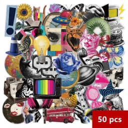 10/30/50pcs Retro Millennium Pop Art Stickers Ins Style Aesthetic Sticker DIY Suitcase Phone Notebook Cartoon Transparent Decals