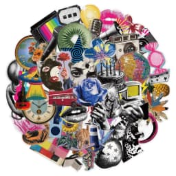 10/30/50pcs Retro Millennium Pop Art Stickers Ins Style Aesthetic Sticker DIY Suitcase Phone Notebook Cartoon Transparent Decals