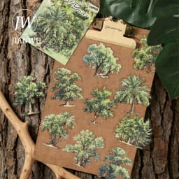 JIANWU Vintage Tree Landscape Material Collage Scrapbooking PET Sticker Creative DIY Journal Stationery