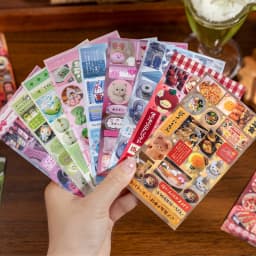 20 Pcs Kawaii Japanese Showa style cuisine glitter film die-cutting sticker book DIY handmade scrapbook aesthetic stationery