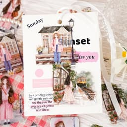 15Pcs Year of the Rabbit Chang'An Series Leisurely Girl Pattern Pet Decorative Stickers for Albums, Phone Cases, Laptops, Handmade Scrapbooks, Children's Stickers, Student Stationery, Small Gifts, Girl Stickers