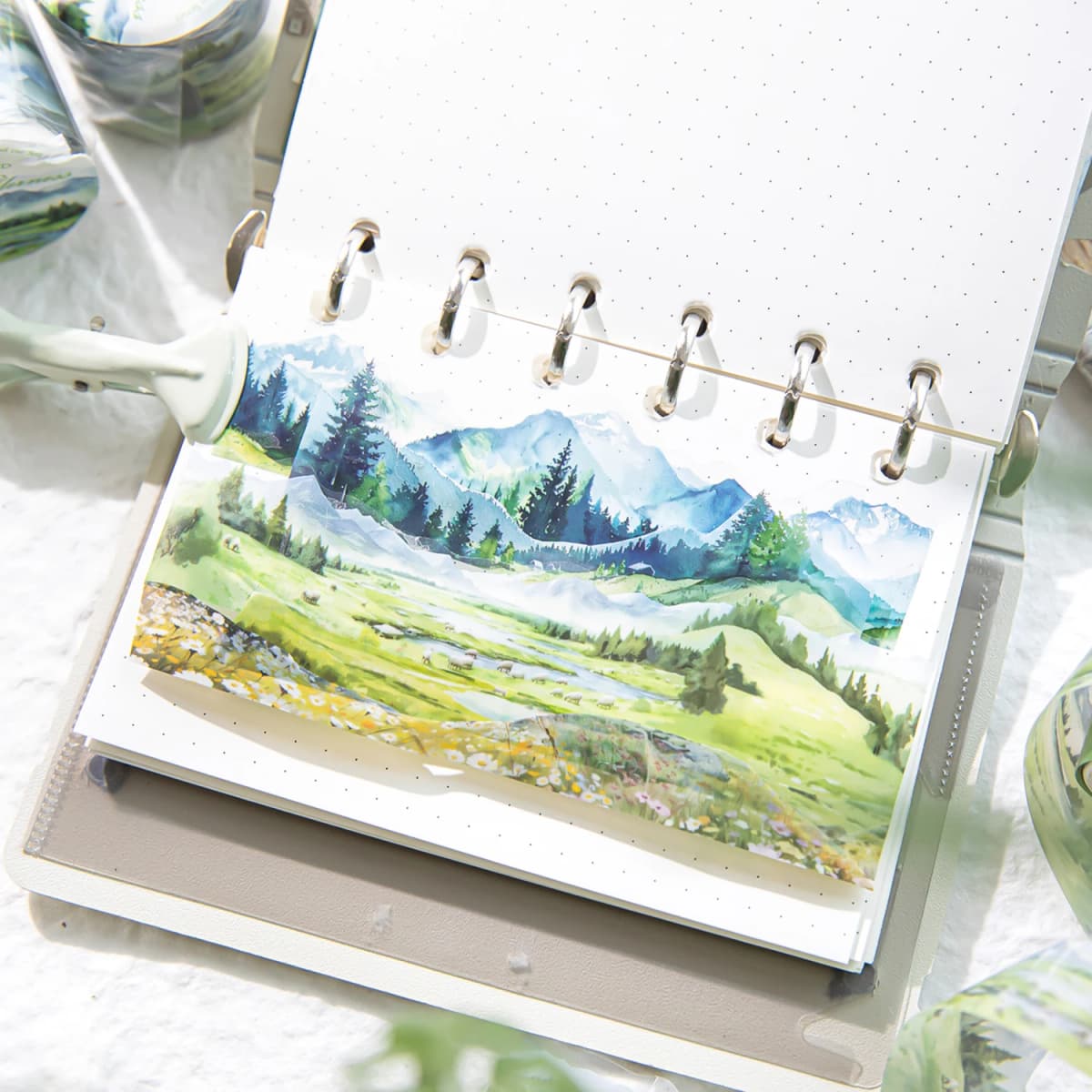30mm * 2m/roll vintage Ins mountain plain island scenery PET stickers creative decoration DIY handmade scrapbook masking tape