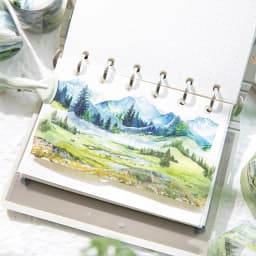 30mm * 2m/roll vintage Ins mountain plain island scenery PET stickers creative decoration DIY handmade scrapbook masking tape