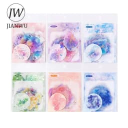 JIANWU Brilliant Series Literary Flower Watercolor Smudge Material Collage PET Sticker Creative DIY Journal Stationery