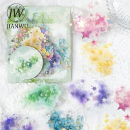 JIANWU Brilliant Series Literary Flower Watercolor Smudge Material Collage PET Sticker Creative DIY Journal Stationery
