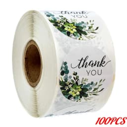 100-500PCS 1inch Round Flower Thank You Stickers Seal Labels for Gift Packaging Decoration Stationery Sticker Custom Labels