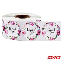 100-500PCS 1inch Round Flower Thank You Stickers Seal Labels for Gift Packaging Decoration Stationery Sticker Custom Labels