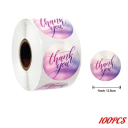 100-500PCS 1inch Round Flower Thank You Stickers Seal Labels for Gift Packaging Decoration Stationery Sticker Custom Labels