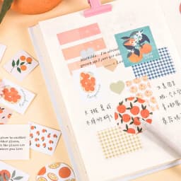 46Pcs Fresh Fruits Orange Stationery Stickers Set for Kids DIY Craft Journal Label Scrapbooking Boys Girls Craft Supplies