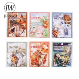 JIANWU Vintage Camping Tent Landscape Material Collage Scrapbooking Sticker Creative DIY Journal Stationery