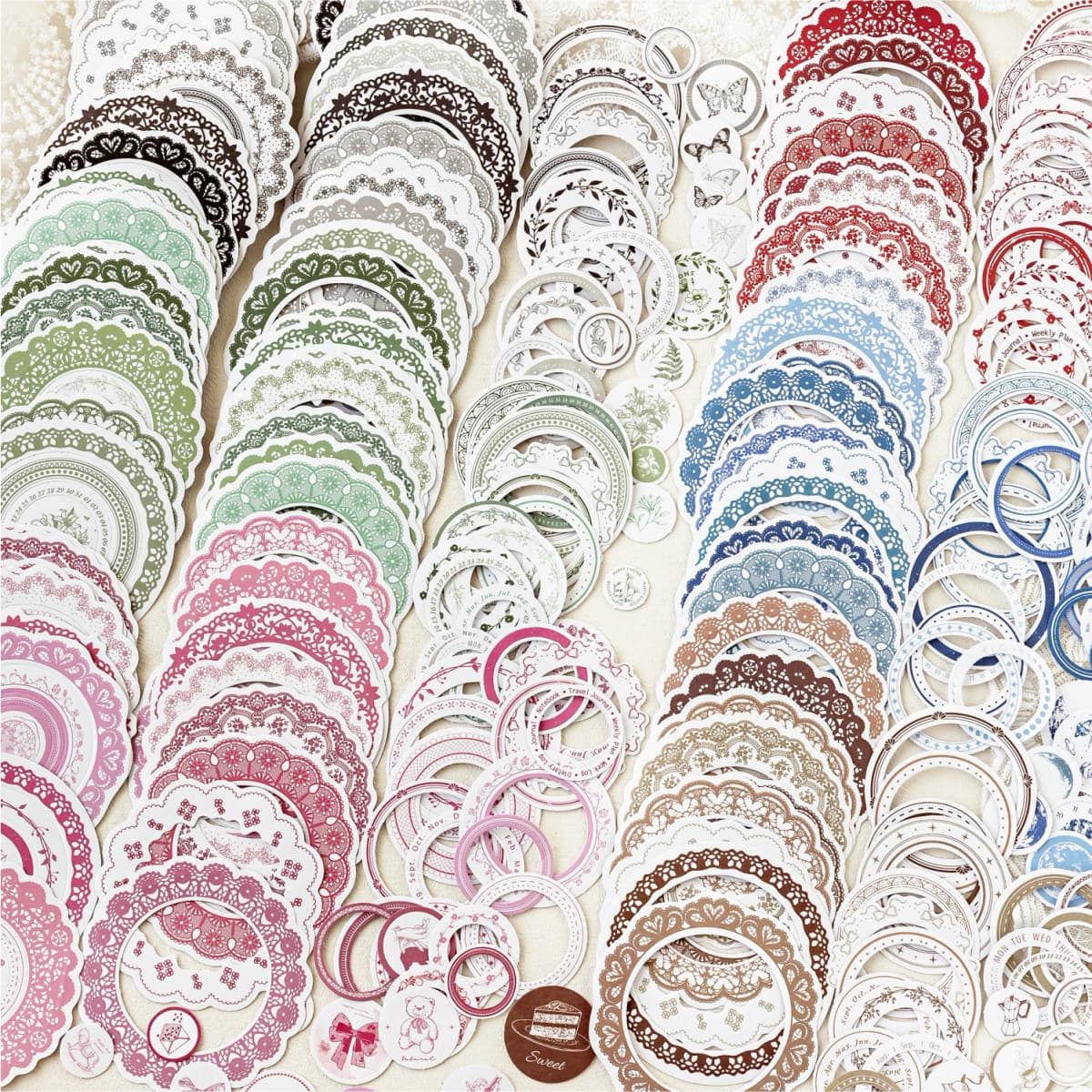 20 pcs Lace Frame Sticker Pack Diary Album hand made Collage Decorative Scrapbook material Journal Creative Stationery Supplies