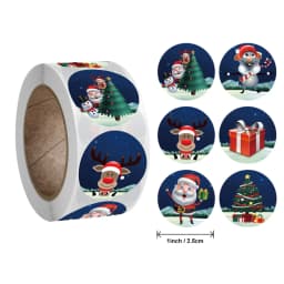 500pcs Merry Christmas Stickers 1 inch Round Christmas Tags Stickers for Kids Gift Baking Package Envelope Stationery Decor