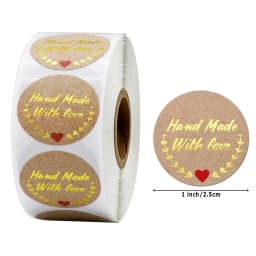 Natural Kraft Paper Thank You Stickers Seal Labes Dog Paw Print 1Inch Gift Packaging Stationery Sticker 500 Labels Per Roll