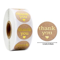 Natural Kraft Paper Thank You Stickers Seal Labes Dog Paw Print 1Inch Gift Packaging Stationery Sticker 500 Labels Per Roll