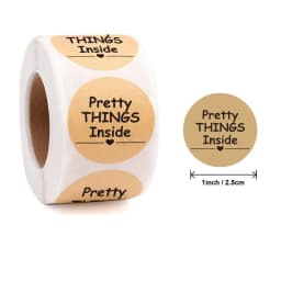 Natural Kraft Paper Thank You Stickers Seal Labes Dog Paw Print 1Inch Gift Packaging Stationery Sticker 500 Labels Per Roll