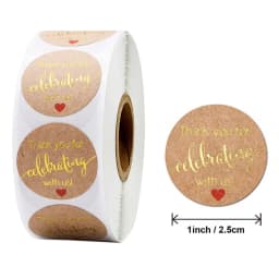 Natural Kraft Paper Thank You Stickers Seal Labes Dog Paw Print 1Inch Gift Packaging Stationery Sticker 500 Labels Per Roll