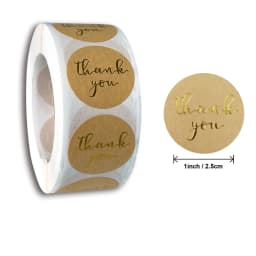 Natural Kraft Paper Thank You Stickers Seal Labes Dog Paw Print 1Inch Gift Packaging Stationery Sticker 500 Labels Per Roll