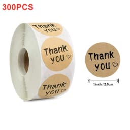 Natural Kraft Paper Thank You Stickers Seal Labes Dog Paw Print 1Inch Gift Packaging Stationery Sticker 500 Labels Per Roll
