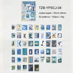 JIANWU Stamp Collector Series Vintage Plant Flower Stamp Landscape Material Collage Sticker Creative DIY Journal Stationery